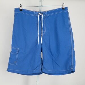 Polo Ralph Lauren Board Shorts Men's Large Blue Lined Draw String Elastic Waist